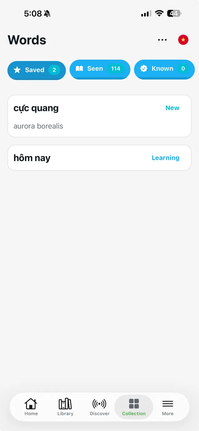 Review the words you saved screenshot 2